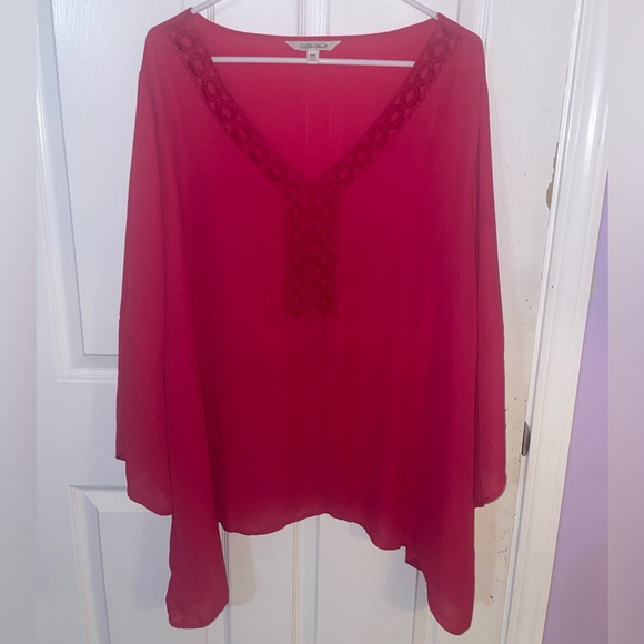 The Pioneer Woman 3/4 sleeves Shark bite hem Tunic Top-XXL- NWOT - Picture 1 of 11